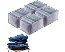 Kleding broeken lade organizer set van 4 - jeans opbergbox kast kledingkast - broekhanger ruimtebesparende kledinghangers
