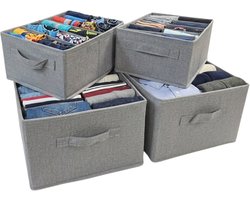 Kleding Organizer Set van 4 - Opbergboxen voor Kledingkast & Lade - Opvouwbaar - Grijs - Kastinrichting voor Sokken, Ondergoed & T-shirts 2. De Focus op Orde