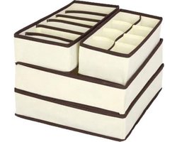 Kleding Organizerset - 4-Delig - Beige - Overzichtelijke opbergboxen voor je garderobe