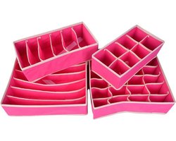 Kleding Organizerset - 4-Delig - Roze - Overzichtelijke opbergboxen voor je garderobe