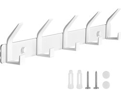 Kledinghaak Muur met 5 Haken - Wandkapstok - Ruimtebesparend en Duurzaam - 36,8 cm - Tot 20 kg Belastbaar