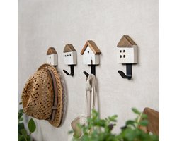 Kledinghaken in Huisvorm, Set van 4