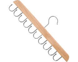 Kledinghanger voor bh's en vesten, geschikt voor 20 verstelbare haken, opvouwbaar houten ontwerp, ruimtebesparend opbergrek voor de kledingkast, geschikt voor het opbergen van bh's, stropdassen en riemen.
