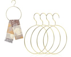 Kledinghangers - 4 Stuks - Geen Kreukels - Kleerhangers - Ringhanger - Ronde Ijzeren Hanger - Creatieve Hanger - Ronde Metalen Hanger - Voor Het Ophangen Van Riemen, Sjaals