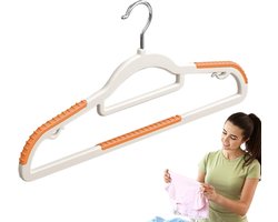 Kledinghangers - Broekhangers Garderobe - Kast Opbergen - Ruimtebesparend Ontwerp - 22.5 cm - Oranje