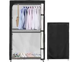 Kledinghoes - Garderobekast Stofhoes - Kleding Beschermen - Scheurbestendig Oxford Materiaal - 120x45x205cm - Grijs