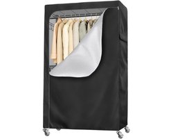 Kledinghoes Kledingrek - Garderobekast Hoes - Kleding Beschermen - Waterdicht Oxford Materiaal - 120x45x205cm - Zwart