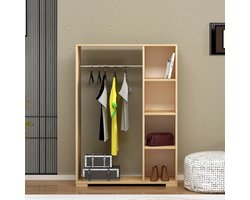 Kledingkast 123x90x30 cm Nesbyen eikenkleurig [en.casa]