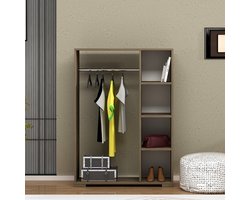 Kledingkast 123x90x30 cm Nesbyen walnootkleurig [en.casa]