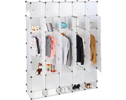 kledingkast - 25 vakken - steekverbinding - slaapkamer - 234x180 cm - transparant