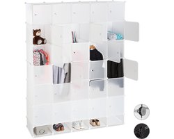 kledingkast - 25 vakken - steekverbinding - slaapkamer - 234x180 cm - wit