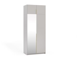 Kledingkast Apollonia I met Spiegel 100 x 250 cm (kasjmier, gouden handgrepen)