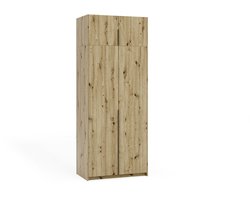Kledingkast Apollonia I zonder Spiegel 100 x 250 cm (artisan, zwarte handgrepen)