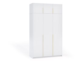 Kledingkast Apollonia I zonder Spiegel 150 x 250 cm (wit, gouden handgrepen)