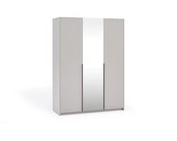 Kledingkast Apollonia met Spiegel 150 x 204 cm (kasjmier, zwarte handgrepen)