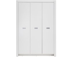 Kledingkast Arkea 137cm met 3 deuren - wit