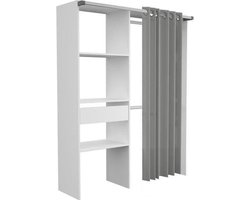 Kledingkast Barit 143cm - wit/grijs