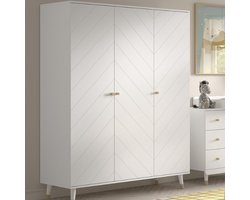 Kledingkast Billy - 150x59x200 Cm - MDF/wit
