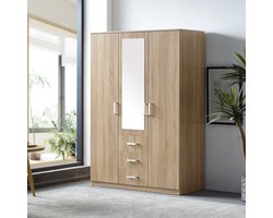 Kledingkast Bodolz 176x120x52 cm met 3 lades Sonoma eiken