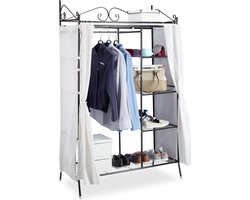 kledingkast COUNTRY - metaal - stof - 172 x 105 x 45 cm - garderobekast - zwart