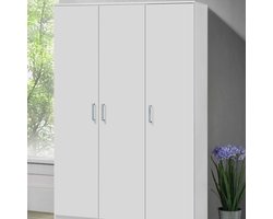 Kledingkast Darcis 120 cm met 3 deuren & 52 cm diep - wit