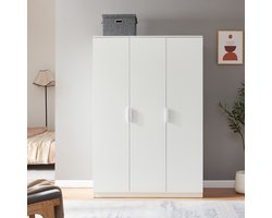 Kledingkast Eiselfing 176x120x52 cm met 4 vakken wit [en.casa]