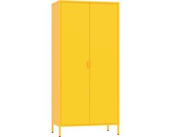Kledingkast Esteli 2-deurs 170x80x45 cm geel [en.casa]