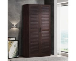 Kledingkast Finning 176x80x52 cm walnootkleurig donker [en.casa]
