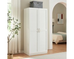 Kledingkast Finning 176x80x52 cm wit [en.casa]