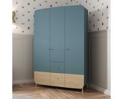 Kledingkast Firmiana | 127,8 x 49,7 x 203,4 cm | Blauw
