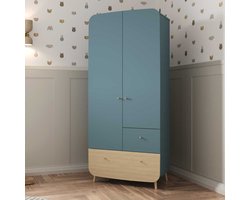 Kledingkast Firmiana | 90,5 x 49,7 x 203,4 cm | Blauw