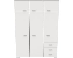Kledingkast Galaxy 146cm met 6 deuren - wit
