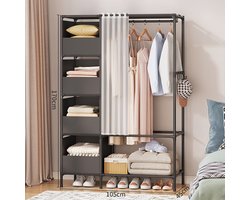 Kledingkast - Garderobekast - Kleerkast - 170 x 105 x 45 cm - Zwart