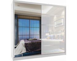 Kledingkast glans met spiegel 200 cm breed