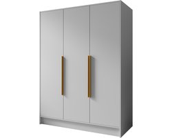 Kledingkast Goya I 150 cm (wit, gouden handgrepen)