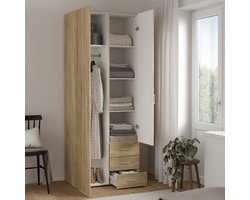 Kledingkast Harper - Eiken Houtlook - Praktische Indeling & Stijlvol