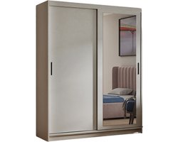 Kledingkast Henry met spiegel 100 cm inclusief 2 schuifdeuren Schuifdeurkast, kasjmier