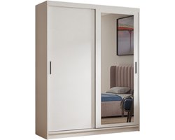 Kledingkast Henry met spiegel 180 cm inclusief 2 schuifdeuren Schuifdeurkast (wit)