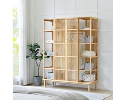 Kledingkast Hudiksvall bamboe 185x140x45 cm open kast