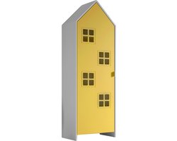 Kledingkast Juul Geel - MDF - Breedte 62,8 cm - Hoogte 9 cm - Diepte 171,7 cm - Met planken - Met openslaande deuren