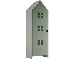 Kledingkast Juul Groen - MDF - Breedte 62,8 cm - Hoogte 9 cm - Diepte 171,7 cm - Met planken - Met openslaande deuren