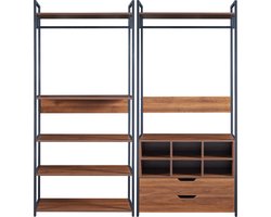 Kledingkast Larem open kast set van 2 totale lengte 168 cm set 3 [en.casa]