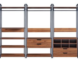 Kledingkast Larem open kast set van 3 totale lengte 252 cm set 3 [en.casa]