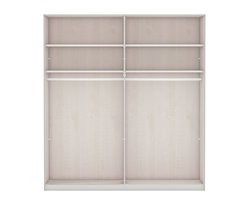 Kledingkast Menta - 200x217x67 cm (BxHxD) - Salie Groen - Plaatmateriaal - Metalen Greeplijsten - Schuifdeurkast