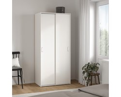 Kledingkast met Schuifdeur Wit - 2-deurs - MDF -78x48x175cm
