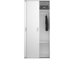 Kledingkast met Schuifdeur Wit - 2-deurs - MDF -78x48x175cm