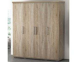 Kledingkast 'Mike' 4 deuren Sonoma