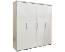 Kledingkast 'Mike' 4 Deuren Wit