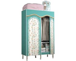 Kledingkast Opbergkast - Garderobe Kast - Slaapkamer Organisatie - Stalen Buizen Frame - 110x45x175cm - Groen