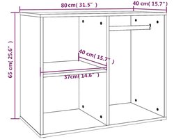 Kledingkast | Opbergkast | Garderobekast 80x40x65 cm bewerkt hout wit